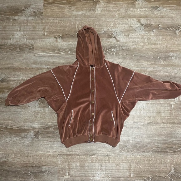 Urban Outfitters Oversized Button Up Hoodie Brown Sz XS - Picture 10 of 10